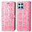 Coque Portefeuille Motif Fantaisie Livre Cuir Etui Clapet S03D pour Huawei Honor X6 5G Rose