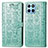 Coque Portefeuille Motif Fantaisie Livre Cuir Etui Clapet S03D pour Huawei Honor X6 Vert