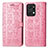 Coque Portefeuille Motif Fantaisie Livre Cuir Etui Clapet S03D pour Huawei Honor X7a Rose