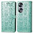 Coque Portefeuille Motif Fantaisie Livre Cuir Etui Clapet S03D pour Huawei Honor X7b Vert