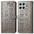 Coque Portefeuille Motif Fantaisie Livre Cuir Etui Clapet S03D pour Huawei Honor X8 4G Gris