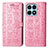 Coque Portefeuille Motif Fantaisie Livre Cuir Etui Clapet S03D pour Huawei Honor X8a 4G Rose