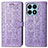 Coque Portefeuille Motif Fantaisie Livre Cuir Etui Clapet S03D pour Huawei Honor X8a 4G Violet