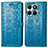 Coque Portefeuille Motif Fantaisie Livre Cuir Etui Clapet S03D pour Huawei Honor X8b Bleu