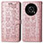 Coque Portefeuille Motif Fantaisie Livre Cuir Etui Clapet S03D pour Huawei Honor X9 5G Or Rose