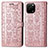 Coque Portefeuille Motif Fantaisie Livre Cuir Etui Clapet S03D pour Huawei Nova Y61 Or Rose