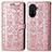 Coque Portefeuille Motif Fantaisie Livre Cuir Etui Clapet S03D pour Huawei Nova Y70 Or Rose