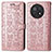 Coque Portefeuille Motif Fantaisie Livre Cuir Etui Clapet S03D pour Huawei Nova Y91 Or Rose