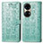 Coque Portefeuille Motif Fantaisie Livre Cuir Etui Clapet S03D pour Huawei P50 Vert