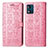 Coque Portefeuille Motif Fantaisie Livre Cuir Etui Clapet S03D pour Motorola Moto E13 Or Rose