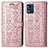 Coque Portefeuille Motif Fantaisie Livre Cuir Etui Clapet S03D pour Motorola Moto E13 Rose