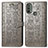 Coque Portefeuille Motif Fantaisie Livre Cuir Etui Clapet S03D pour Motorola Moto E20 Gris