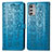 Coque Portefeuille Motif Fantaisie Livre Cuir Etui Clapet S03D pour Motorola Moto E32 Bleu