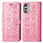 Coque Portefeuille Motif Fantaisie Livre Cuir Etui Clapet S03D pour Motorola Moto E32 Rose