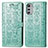 Coque Portefeuille Motif Fantaisie Livre Cuir Etui Clapet S03D pour Motorola Moto E32 Vert