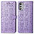 Coque Portefeuille Motif Fantaisie Livre Cuir Etui Clapet S03D pour Motorola Moto E32 Violet