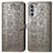 Coque Portefeuille Motif Fantaisie Livre Cuir Etui Clapet S03D pour Motorola Moto Edge (2022) 5G Gris