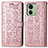 Coque Portefeuille Motif Fantaisie Livre Cuir Etui Clapet S03D pour Motorola Moto Edge (2023) 5G Or Rose