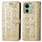 Coque Portefeuille Motif Fantaisie Livre Cuir Etui Clapet S03D pour Motorola Moto Edge 40 5G Or