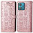 Coque Portefeuille Motif Fantaisie Livre Cuir Etui Clapet S03D pour Motorola Moto Edge 40 Neo 5G Or Rose