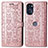 Coque Portefeuille Motif Fantaisie Livre Cuir Etui Clapet S03D pour Motorola Moto G 5G (2022) Or Rose