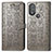 Coque Portefeuille Motif Fantaisie Livre Cuir Etui Clapet S03D pour Motorola Moto G Play Gen 2 Gris