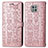 Coque Portefeuille Motif Fantaisie Livre Cuir Etui Clapet S03D pour Motorola Moto G Power (2021) Or Rose