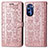 Coque Portefeuille Motif Fantaisie Livre Cuir Etui Clapet S03D pour Motorola Moto G Stylus (2022) 4G Or Rose