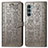 Coque Portefeuille Motif Fantaisie Livre Cuir Etui Clapet S03D pour Motorola Moto G200 5G Gris