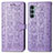 Coque Portefeuille Motif Fantaisie Livre Cuir Etui Clapet S03D pour Motorola Moto G200 5G Violet