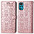 Coque Portefeuille Motif Fantaisie Livre Cuir Etui Clapet S03D pour Motorola Moto G22 Or Rose