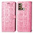 Coque Portefeuille Motif Fantaisie Livre Cuir Etui Clapet S03D pour Motorola Moto G40 Fusion Rose