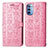 Coque Portefeuille Motif Fantaisie Livre Cuir Etui Clapet S03D pour Motorola Moto G41 Rose