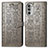 Coque Portefeuille Motif Fantaisie Livre Cuir Etui Clapet S03D pour Motorola Moto G52j 5G Gris