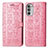 Coque Portefeuille Motif Fantaisie Livre Cuir Etui Clapet S03D pour Motorola Moto G52j 5G Rose