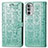 Coque Portefeuille Motif Fantaisie Livre Cuir Etui Clapet S03D pour Motorola Moto G52j 5G Vert