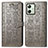 Coque Portefeuille Motif Fantaisie Livre Cuir Etui Clapet S03D pour Motorola Moto G54 5G Gris