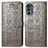 Coque Portefeuille Motif Fantaisie Livre Cuir Etui Clapet S03D pour Motorola Moto G62 5G Gris