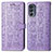 Coque Portefeuille Motif Fantaisie Livre Cuir Etui Clapet S03D pour Motorola Moto G62 5G Violet