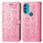 Coque Portefeuille Motif Fantaisie Livre Cuir Etui Clapet S03D pour Motorola Moto G71 5G Rose