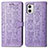 Coque Portefeuille Motif Fantaisie Livre Cuir Etui Clapet S03D pour Motorola Moto G73 5G Violet