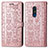 Coque Portefeuille Motif Fantaisie Livre Cuir Etui Clapet S03D pour Nokia C3 Or Rose