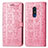 Coque Portefeuille Motif Fantaisie Livre Cuir Etui Clapet S03D pour Nokia C3 Rose