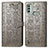 Coque Portefeuille Motif Fantaisie Livre Cuir Etui Clapet S03D pour Nokia C31 Gris