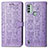 Coque Portefeuille Motif Fantaisie Livre Cuir Etui Clapet S03D pour Nokia C31 Violet