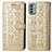 Coque Portefeuille Motif Fantaisie Livre Cuir Etui Clapet S03D pour Nokia G22 Or