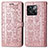 Coque Portefeuille Motif Fantaisie Livre Cuir Etui Clapet S03D pour OnePlus 10T 5G Or Rose