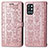 Coque Portefeuille Motif Fantaisie Livre Cuir Etui Clapet S03D pour OnePlus 9R 5G Or Rose