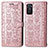 Coque Portefeuille Motif Fantaisie Livre Cuir Etui Clapet S03D pour Oppo A55S 5G Or Rose