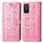 Coque Portefeuille Motif Fantaisie Livre Cuir Etui Clapet S03D pour Oppo A55S 5G Rose